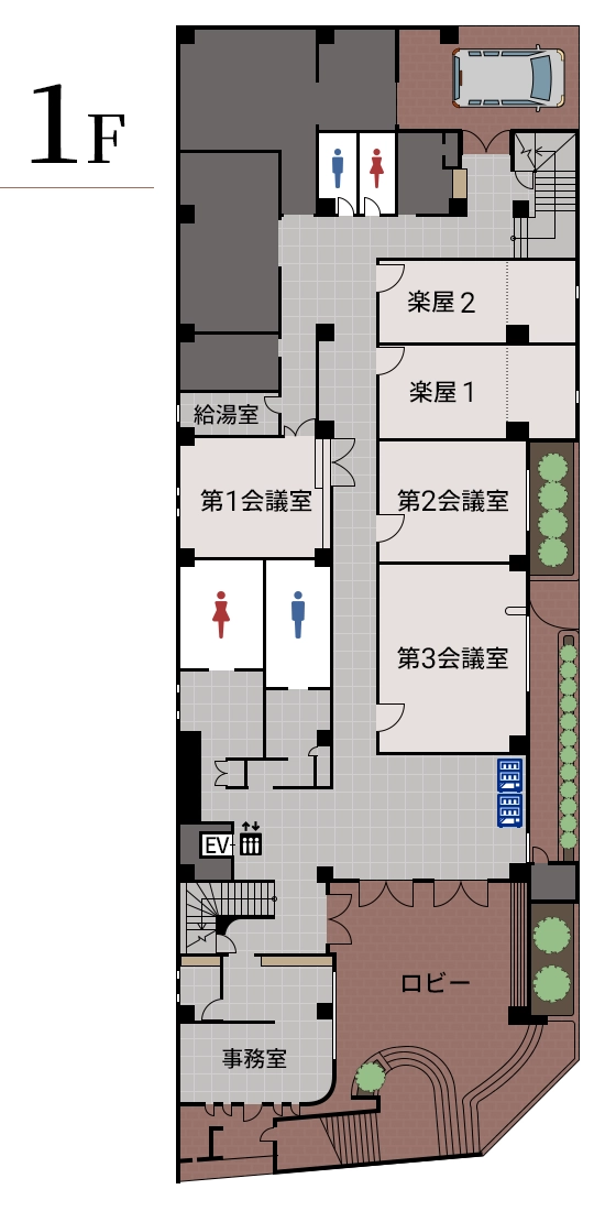 松戸市民劇場1F フロアマップ