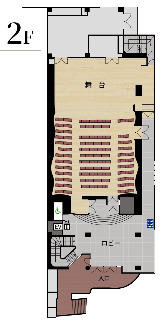 松戸市民劇場2F フロアマップ