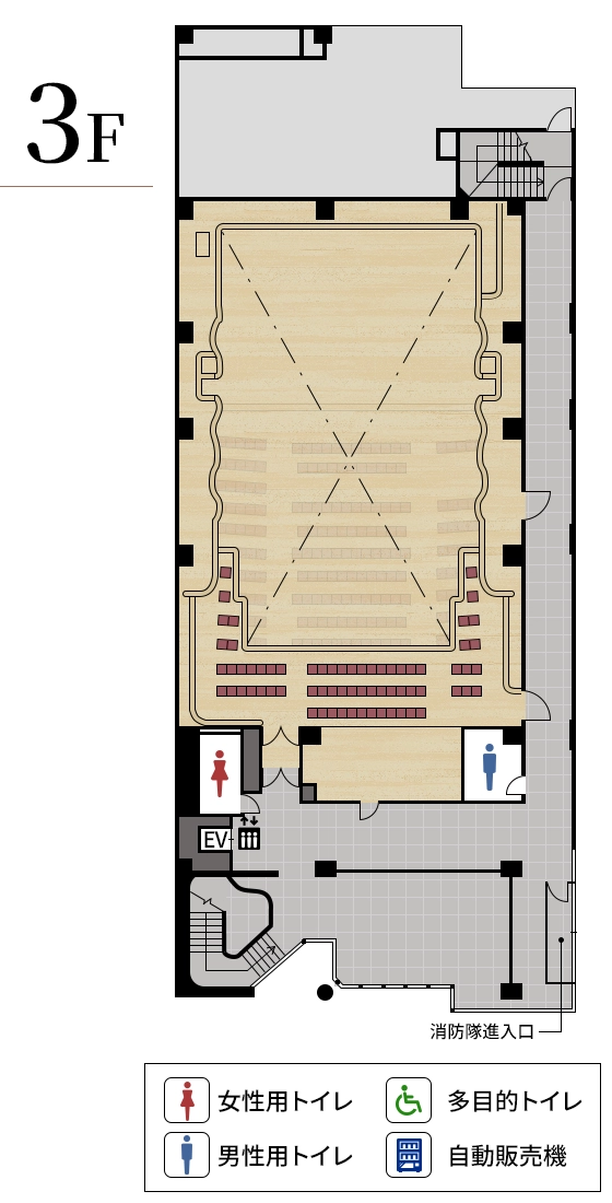 松戸市民劇場3F フロアマップ